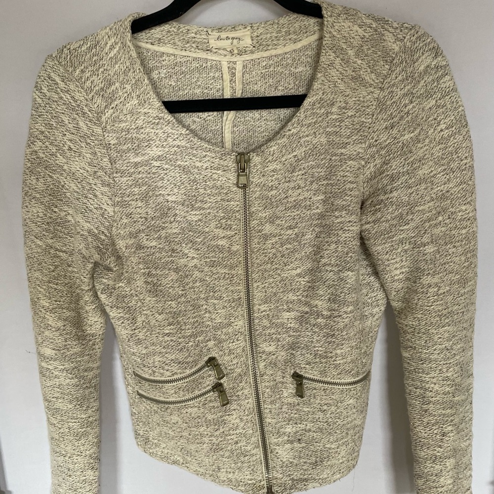 Lou & Grey Asymmetrical Neutral Blazer